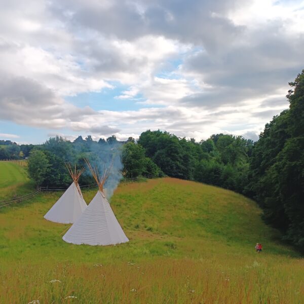 Tipis auf der Wiese